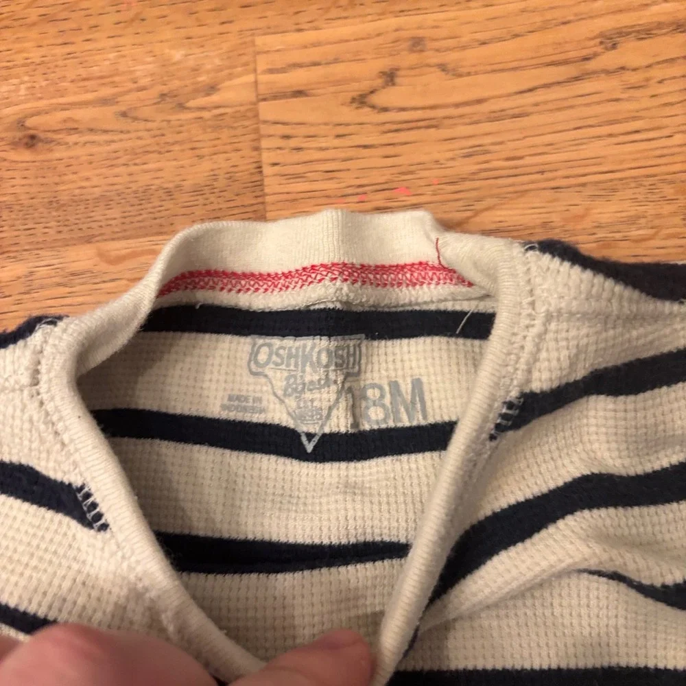 OshKosh B'gosh Baby‎ Boys Striped Thermal Long Sleeve Shirt Size 18 Months